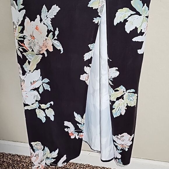 NWT Boohoo 8 Black Floral Back detail Slinky maxi dress - Picture 4 of 9